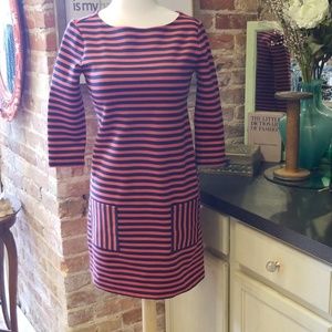 Tommy Hilfiger red and navy striped dress